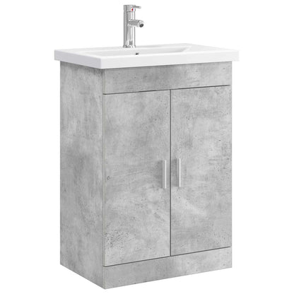 vidaXL Bathroom Furniture Set Concrete Grey 61 x 40 x 84.5 cm