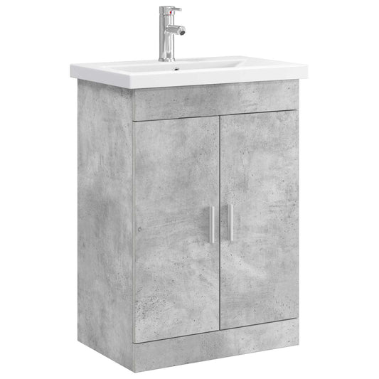 vidaXL Bathroom Furniture Set Concrete Grey 61 x 40 x 84.5 cm