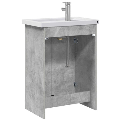 vidaXL Bathroom Furniture Set Concrete Grey 61 x 40 x 84.5 cm