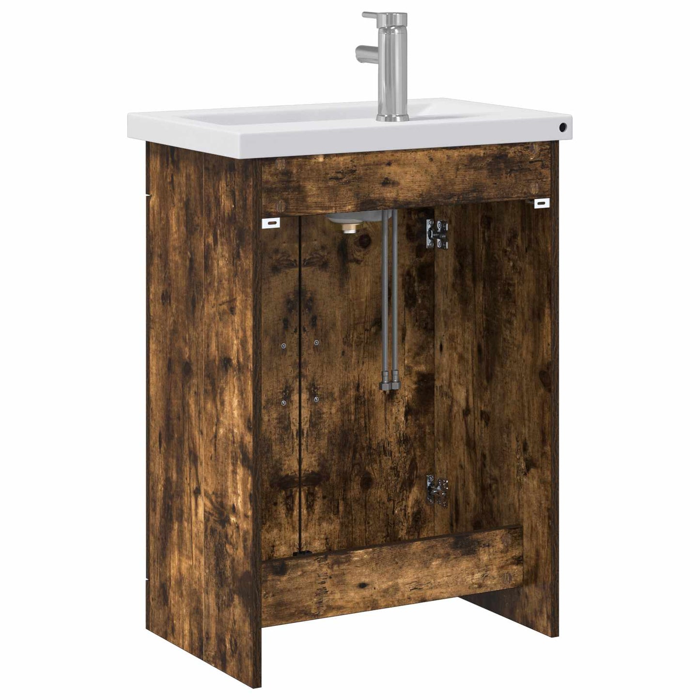 vidaXL Bathroom Furniture Set Smoked Oak 61 x 40 x 84.5 cm