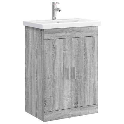 vidaXL Bathroom Furniture Set Grey Sonoma 61 x 40 x 84.5 cm