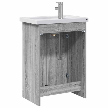 vidaXL Bathroom Furniture Set Grey Sonoma 61 x 40 x 84.5 cm
