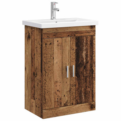 vidaXL Bathroom Furniture Set Old Wood 61 x 40 x 84.5 cm