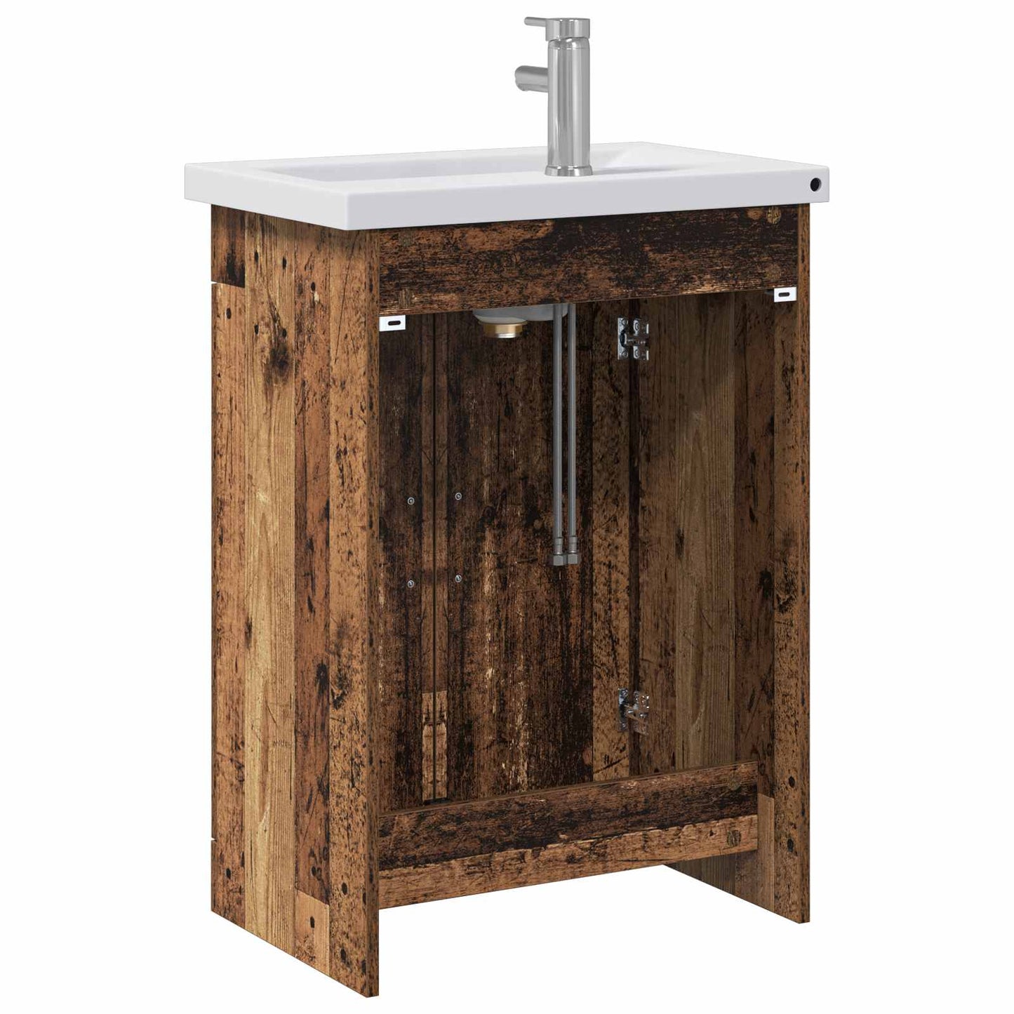 vidaXL Bathroom Furniture Set Old Wood 61 x 40 x 84.5 cm