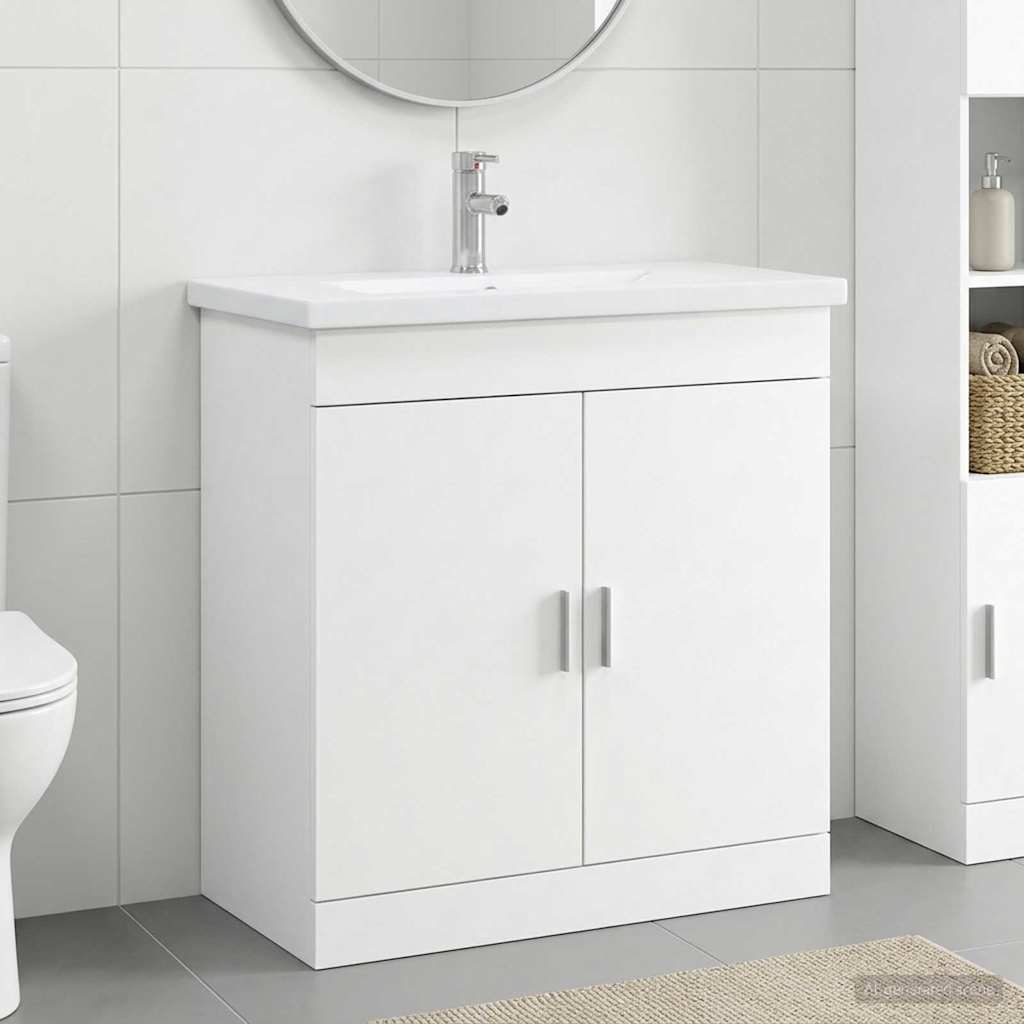 vidaXL Bathroom Furniture Set White 81 x 40 x 84.5 cm Engineered Wood