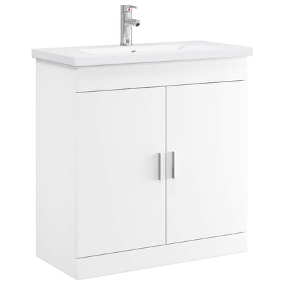 vidaXL Bathroom Furniture Set White 81 x 40 x 84.5 cm Engineered Wood