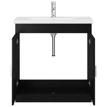 vidaXL Bathroom Furniture Set Black Oak 81 x 40 x 84.5 cm