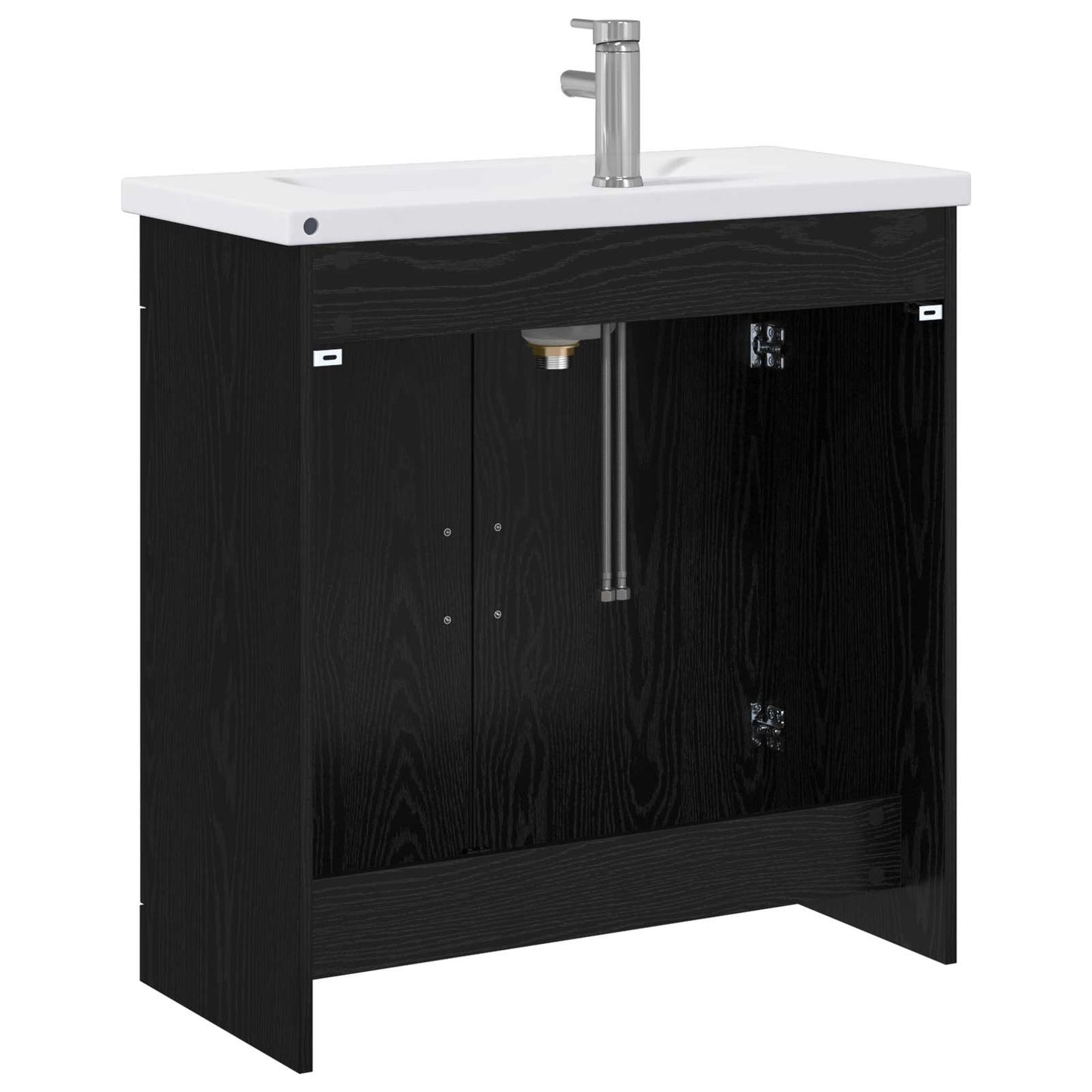 vidaXL Bathroom Furniture Set Black Oak 81 x 40 x 84.5 cm