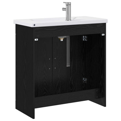 vidaXL Bathroom Furniture Set Black Oak 81 x 40 x 84.5 cm