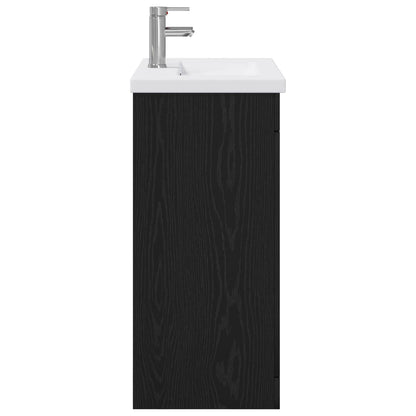 vidaXL Bathroom Furniture Set Black Oak 81 x 40 x 84.5 cm