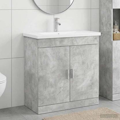 vidaXL Bathroom Furniture Set Concrete Grey 81 x 40 x 84.5 cm