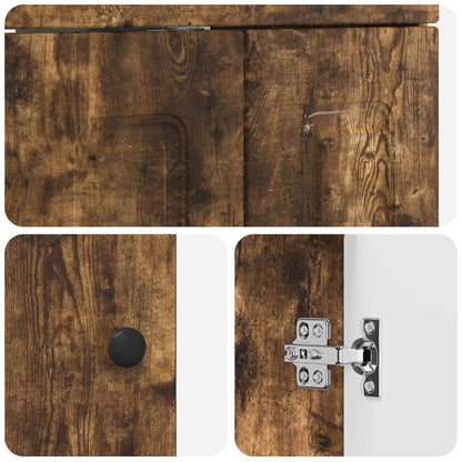 vidaXL Bathroom Furniture Set Smoked Oak 81 x 40 x 84.5 cm