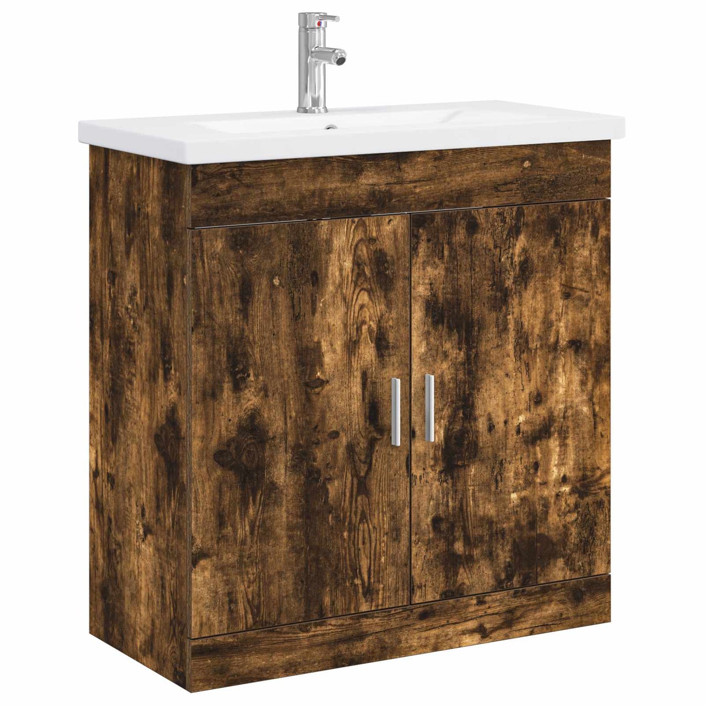 vidaXL Bathroom Furniture Set Smoked Oak 81 x 40 x 84.5 cm
