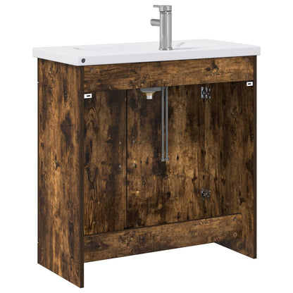 vidaXL Bathroom Furniture Set Smoked Oak 81 x 40 x 84.5 cm
