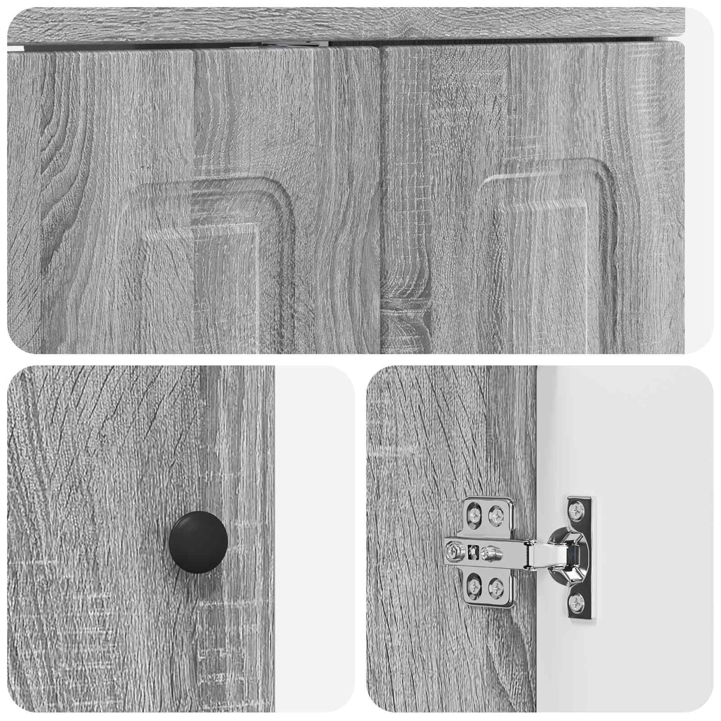 vidaXL Bathroom Furniture Set Grey Sonoma 81 x 40 x 84.5 cm
