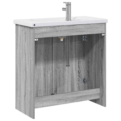 vidaXL Bathroom Furniture Set Grey Sonoma 81 x 40 x 84.5 cm