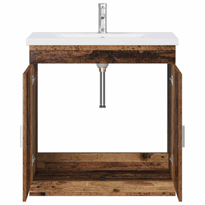 vidaXL Bathroom Furniture Set Old Wood 81 x 40 x 84.5 cm