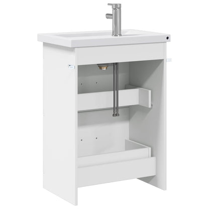 vidaXL Bathroom Furniture Set White 61 x 40 x 84.5 cm Engineered Wood