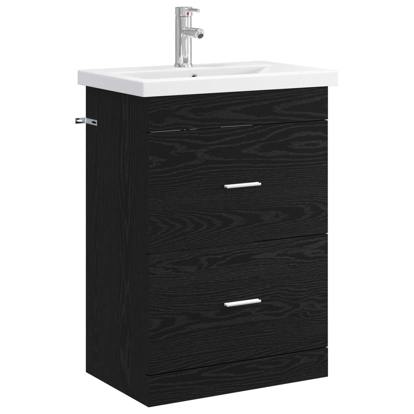 vidaXL Bathroom Furniture Set Black Oak 61 x 40 x 84.5 cm