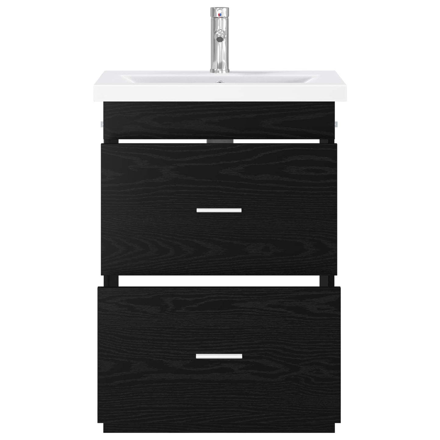 vidaXL Bathroom Furniture Set Black Oak 61 x 40 x 84.5 cm