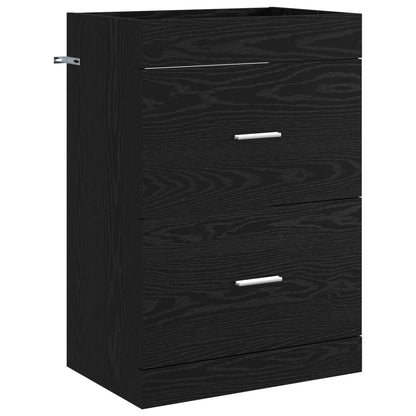 vidaXL Bathroom Furniture Set Black Oak 61 x 40 x 84.5 cm
