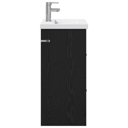 vidaXL Bathroom Furniture Set Black Oak 61 x 40 x 84.5 cm
