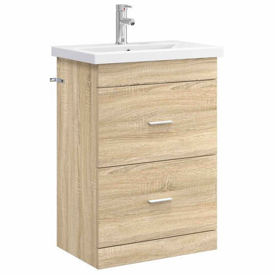 vidaXL Bathroom Furniture Set Sonoma Oak 61 x 40 x 84.5 cm