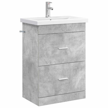 vidaXL Bathroom Furniture Set Concrete Grey 61 x 40 x 84.5 cm