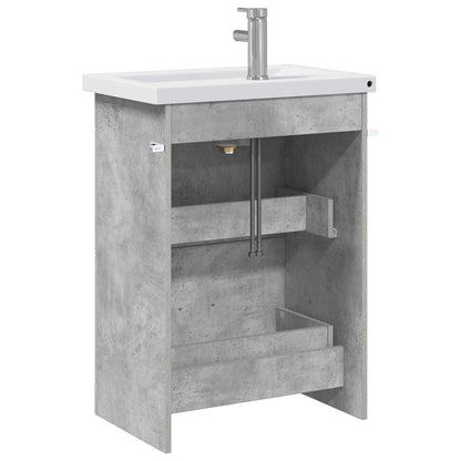 vidaXL Bathroom Furniture Set Concrete Grey 61 x 40 x 84.5 cm