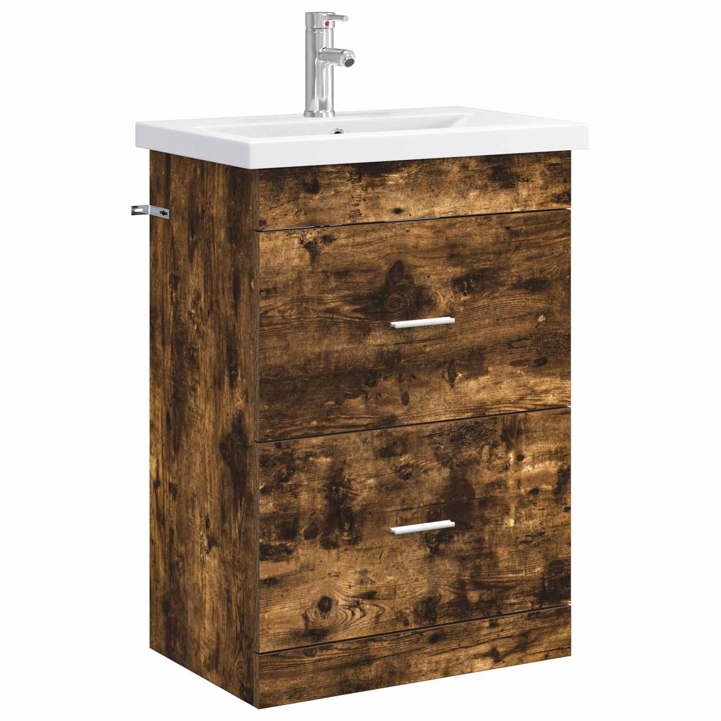 vidaXL Bathroom Furniture Set Smoked Oak 61 x 40 x 84.5 cm