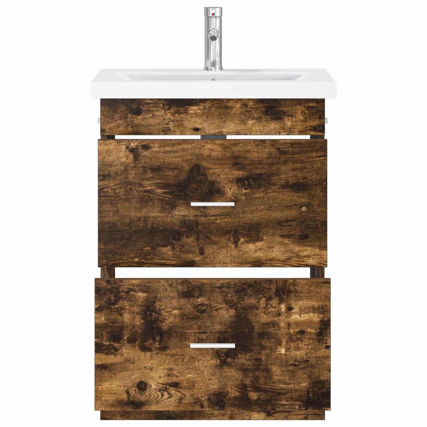 vidaXL Bathroom Furniture Set Smoked Oak 61 x 40 x 84.5 cm