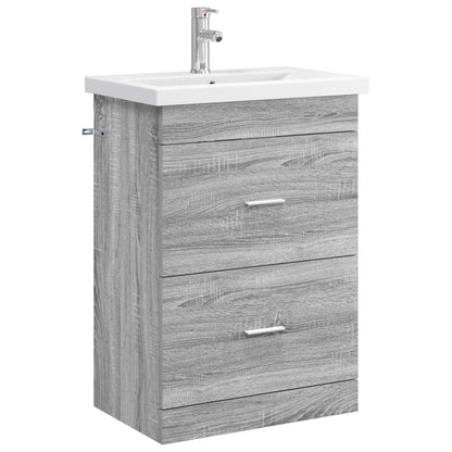 vidaXL Bathroom Furniture Set Grey Sonoma 61 x 40 x 84.5 cm
