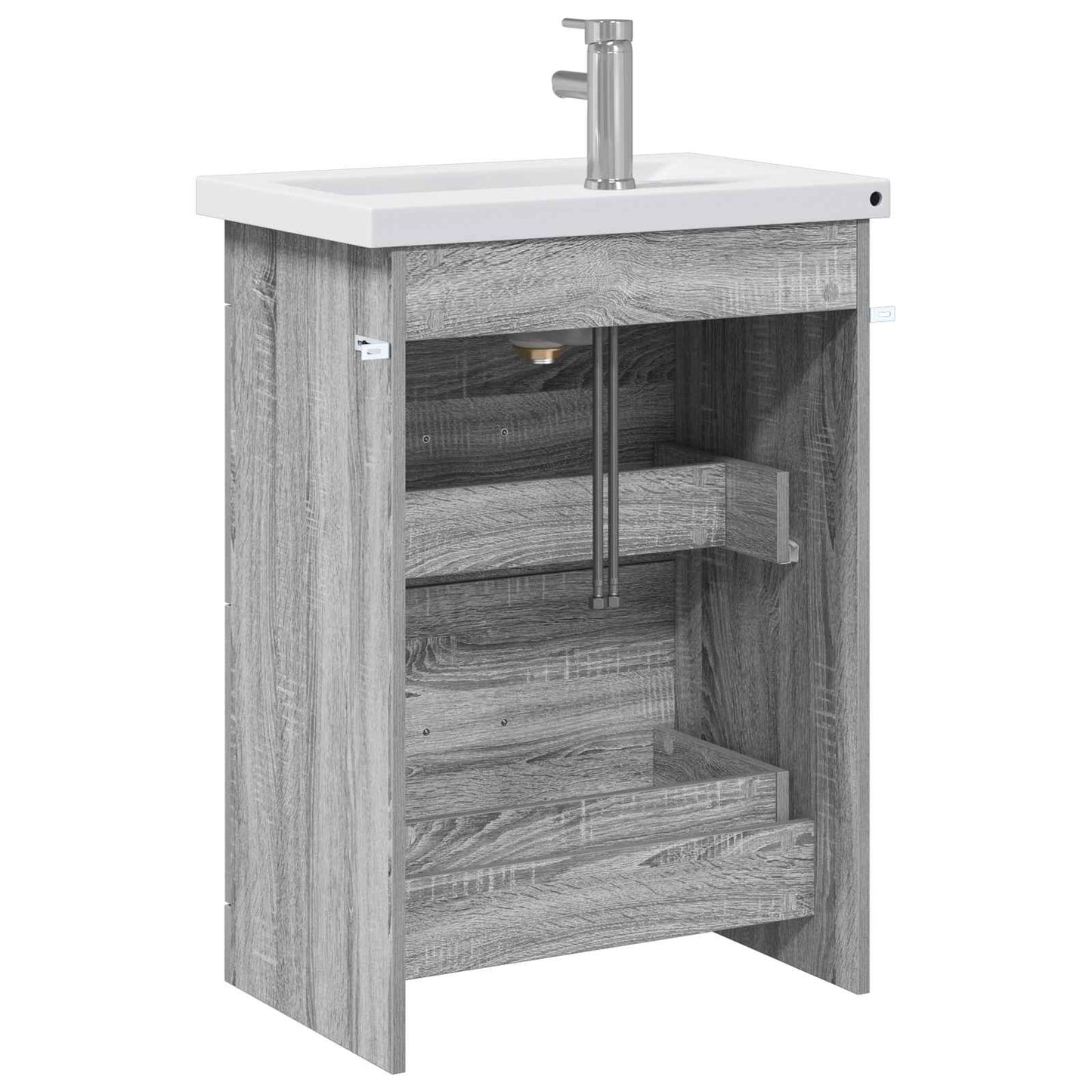 vidaXL Bathroom Furniture Set Grey Sonoma 61 x 40 x 84.5 cm