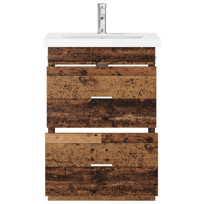 vidaXL Bathroom Furniture Set Old Wood 61 x 40 x 84.5 cm