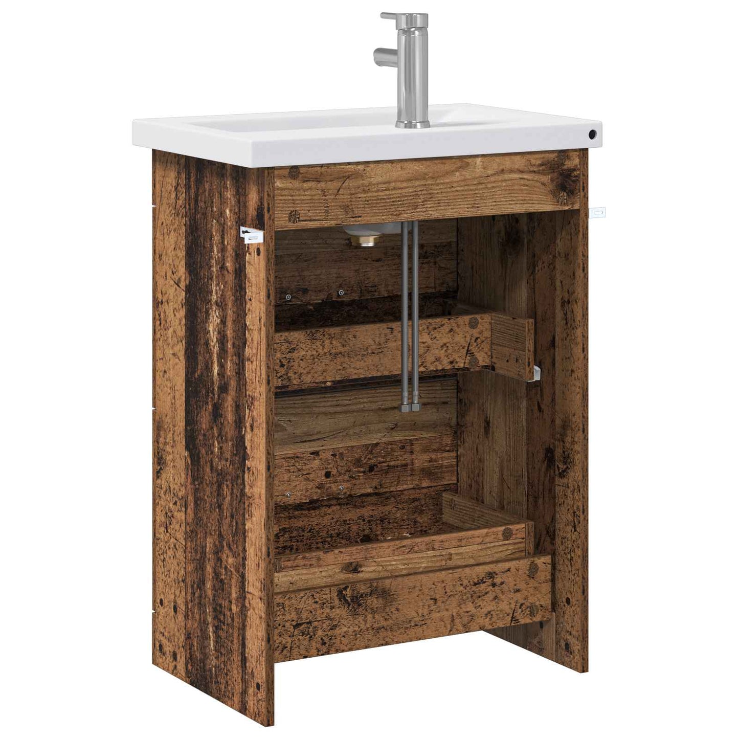vidaXL Bathroom Furniture Set Old Wood 61 x 40 x 84.5 cm