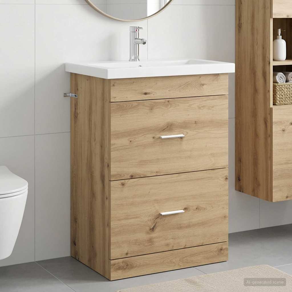 vidaXL Bathroom Furniture Set Artisan Oak 61 x 40 x 84.5 cm