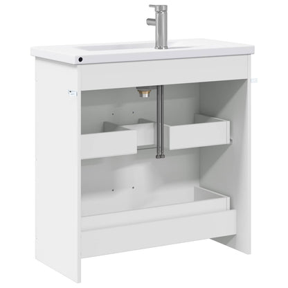 vidaXL Bathroom Furniture Set White 81 x 40 x 84.5 cm Engineered Wood