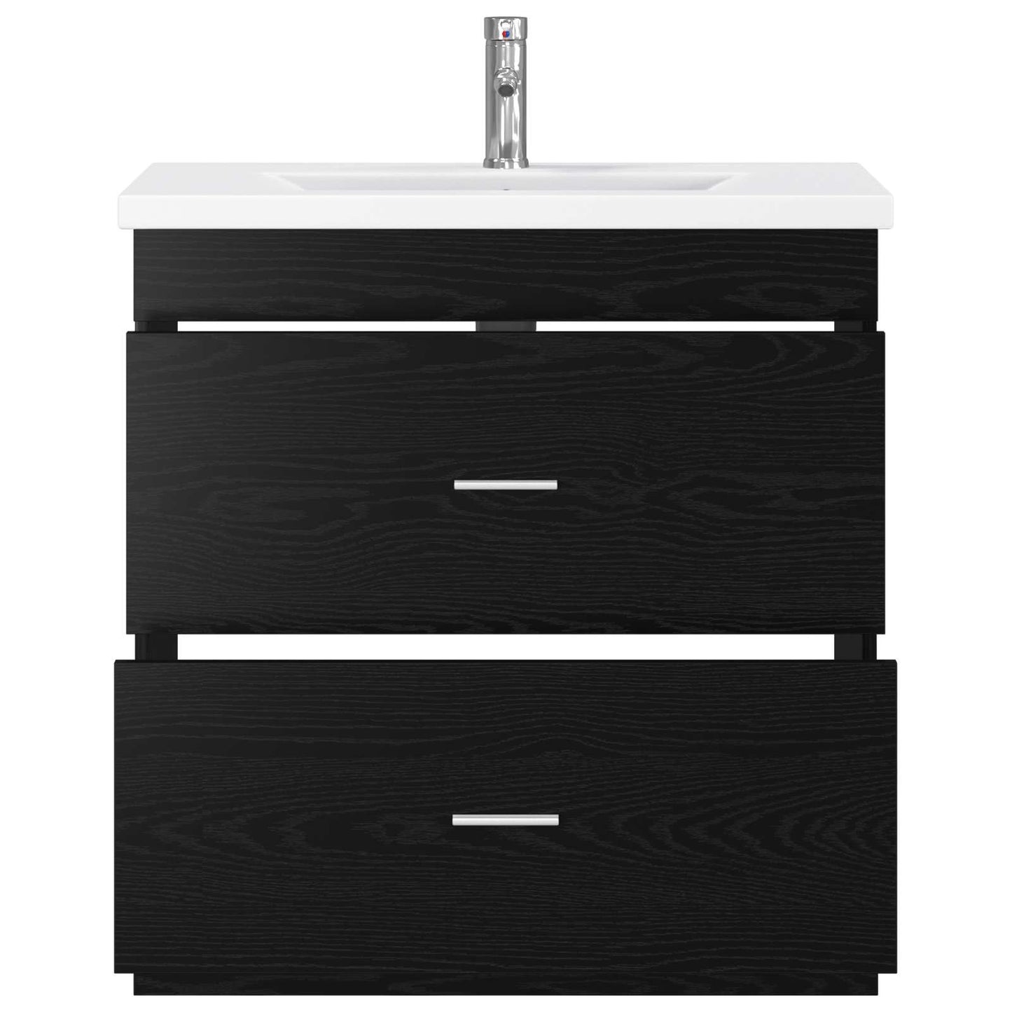 vidaXL Bathroom Furniture Set Black Oak 81 x 40 x 84.5 cm