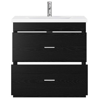 vidaXL Bathroom Furniture Set Black Oak 81 x 40 x 84.5 cm