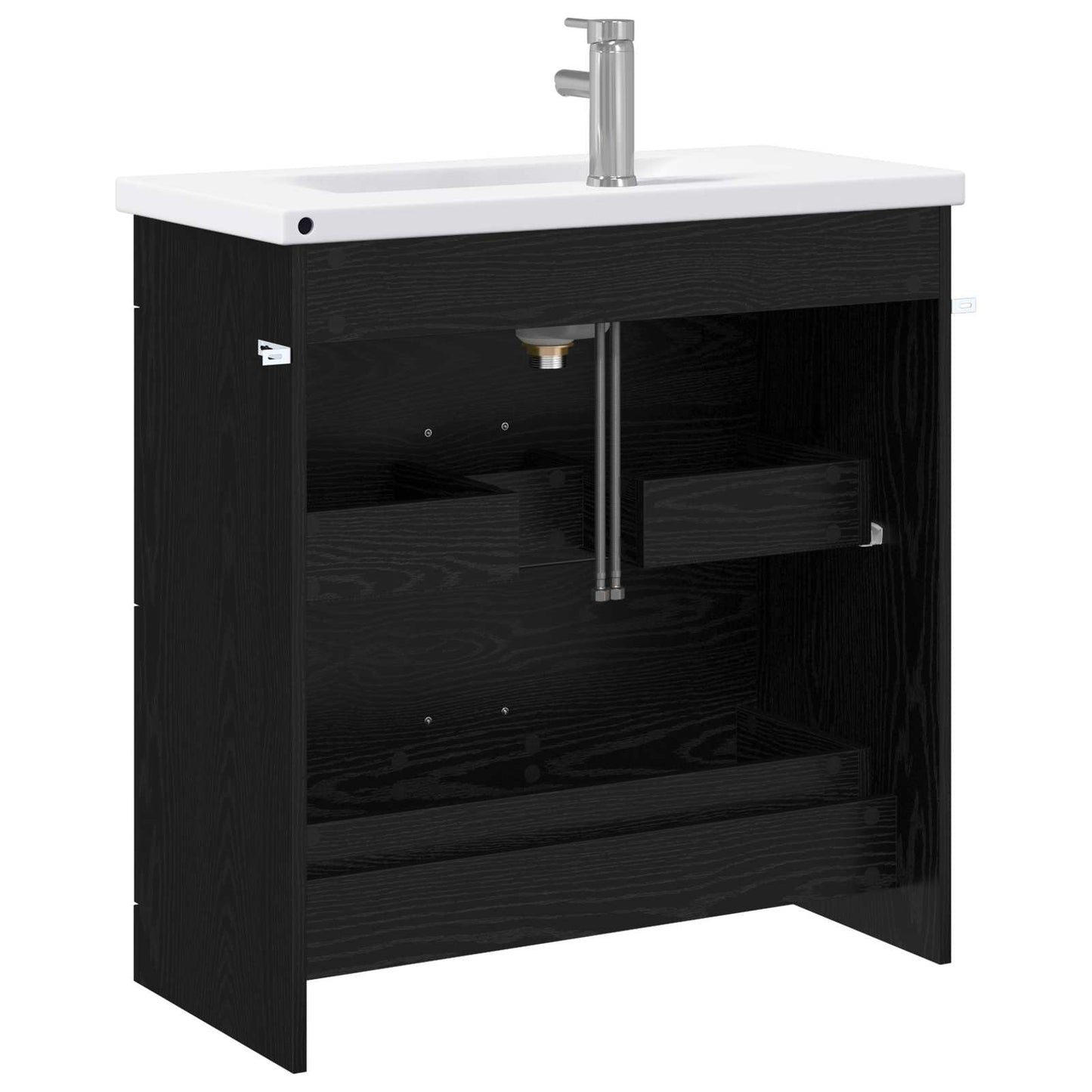 vidaXL Bathroom Furniture Set Black Oak 81 x 40 x 84.5 cm