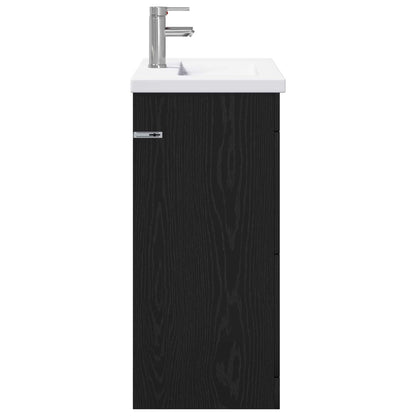 vidaXL Bathroom Furniture Set Black Oak 81 x 40 x 84.5 cm
