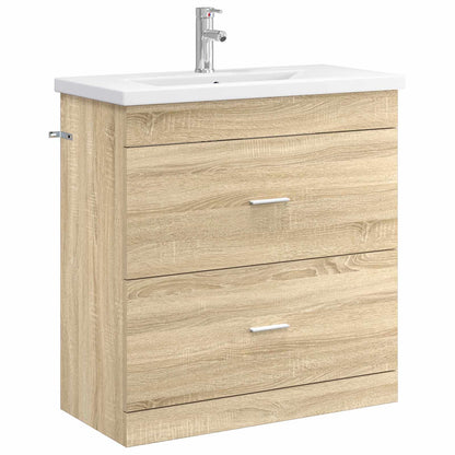 vidaXL Bathroom Furniture Set Sonoma Oak 81 x 40 x 84.5 cm