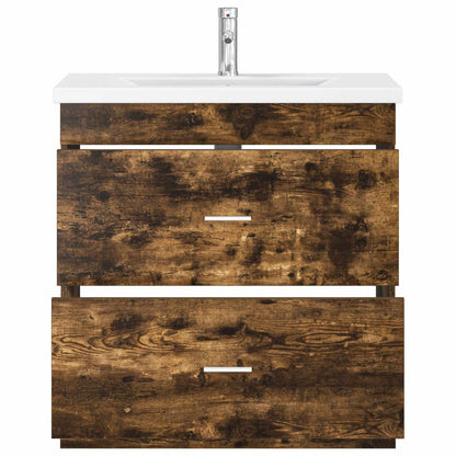 vidaXL Bathroom Furniture Set Smoked Oak 81 x 40 x 84.5 cm