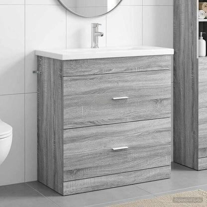 vidaXL Bathroom Furniture Set Grey Sonoma 81 x 40 x 84.5 cm