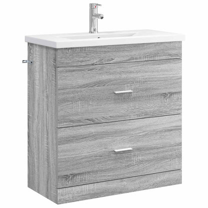 vidaXL Bathroom Furniture Set Grey Sonoma 81 x 40 x 84.5 cm