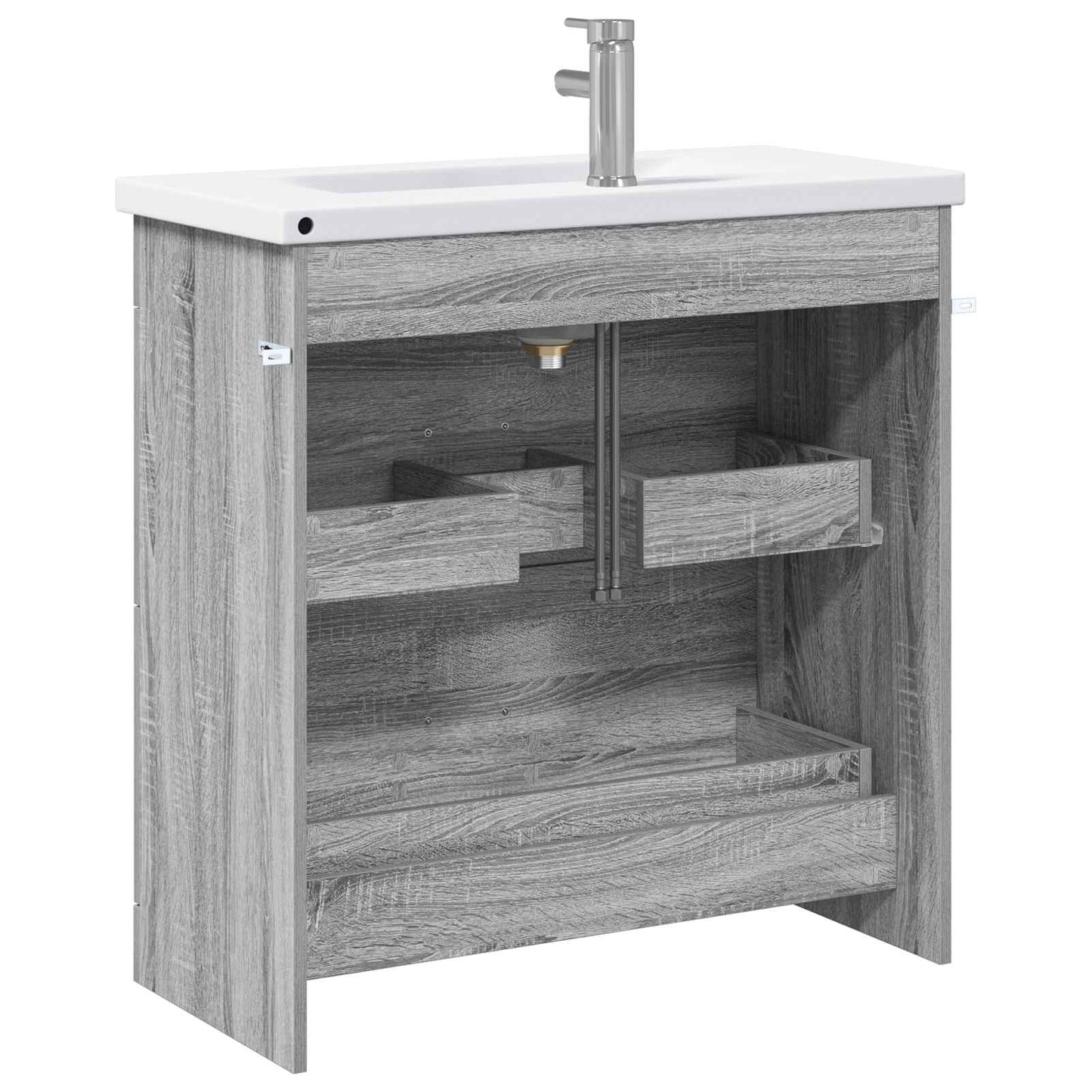 vidaXL Bathroom Furniture Set Grey Sonoma 81 x 40 x 84.5 cm