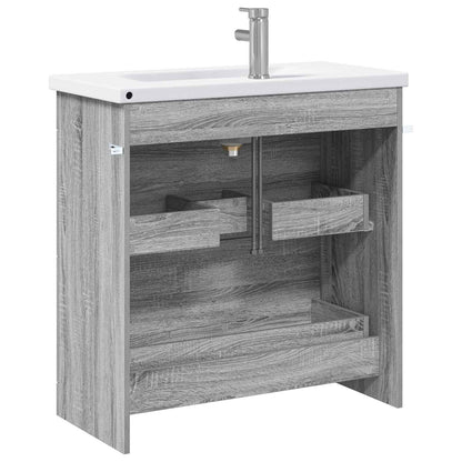 vidaXL Bathroom Furniture Set Grey Sonoma 81 x 40 x 84.5 cm