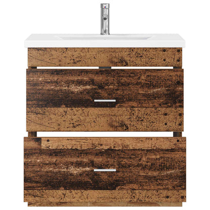 vidaXL Bathroom Furniture Set Old Wood 81 x 40 x 84.5 cm