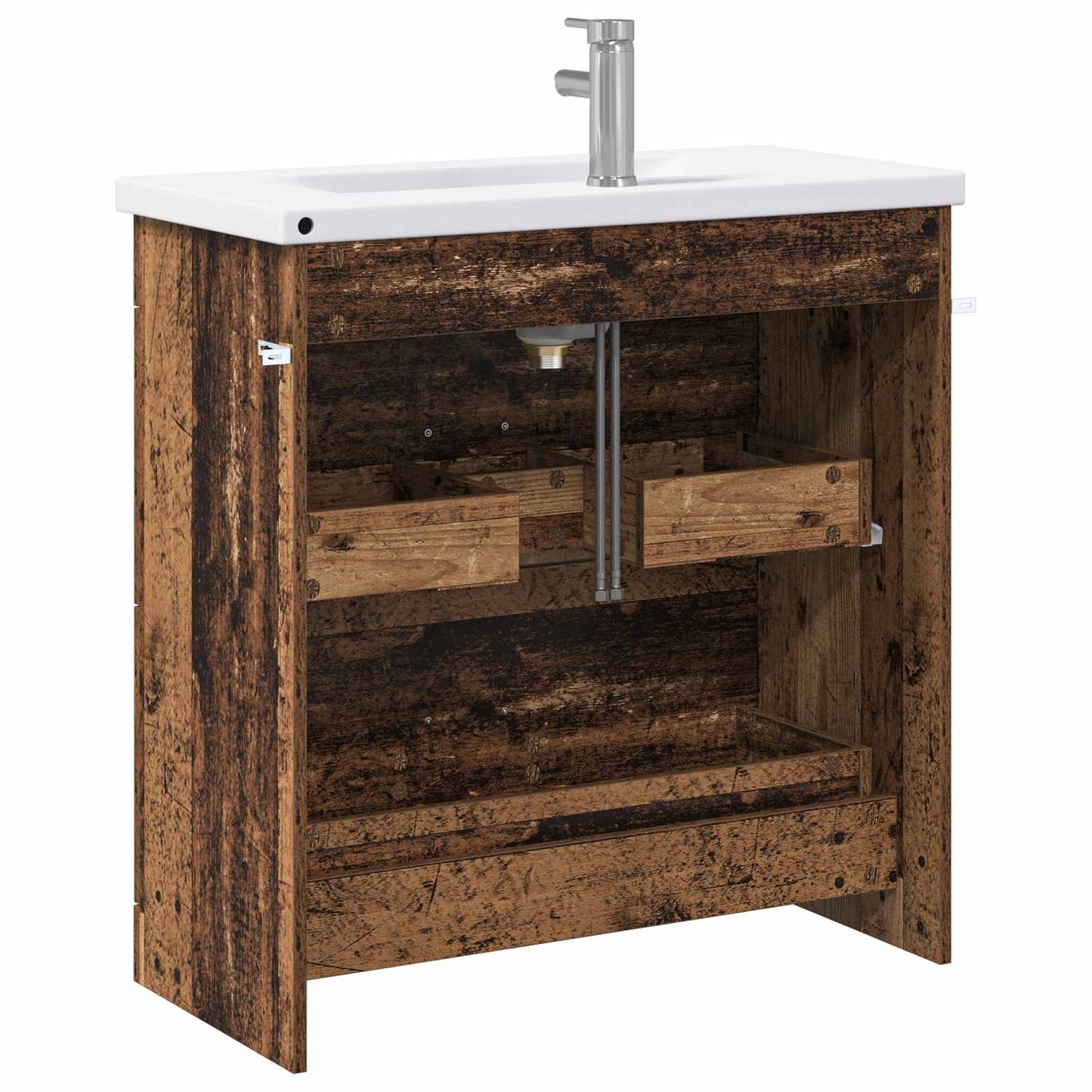 vidaXL Bathroom Furniture Set Old Wood 81 x 40 x 84.5 cm