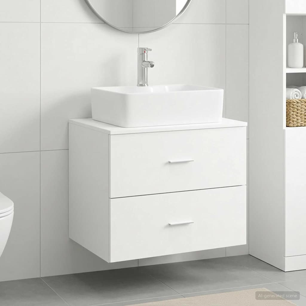 vidaXL Bathroom Furniture Set White Engineered Wood